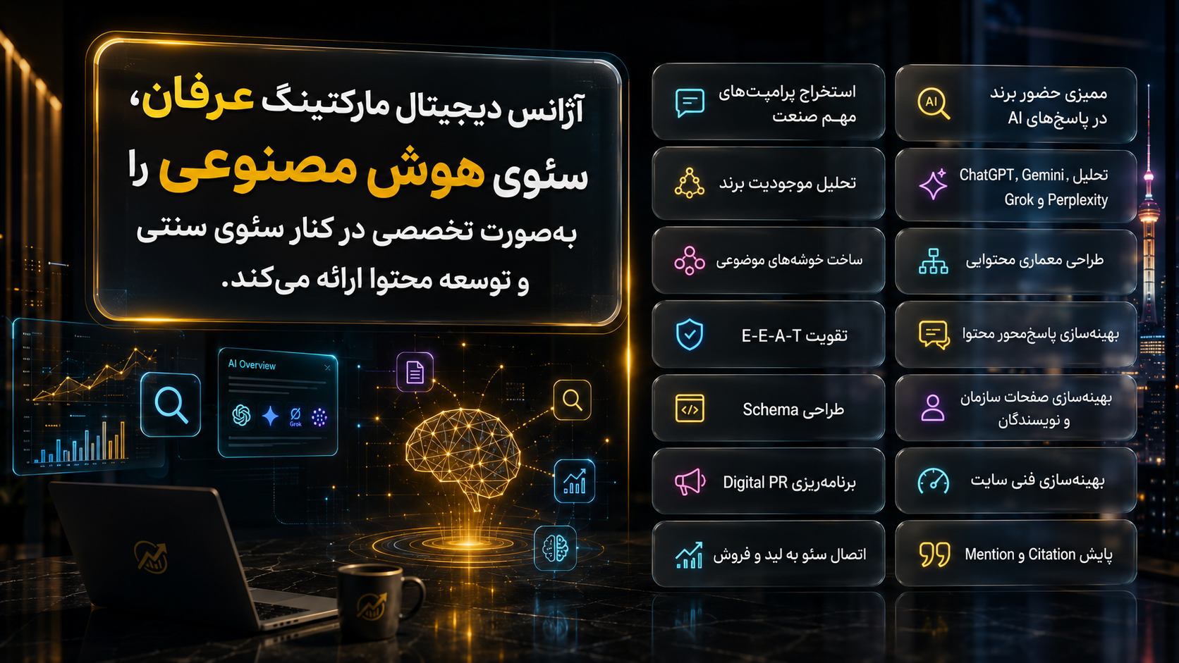 آژانس عرفان چه خدماتی در سئوی هوش مصنوعی ارائه میدهد؟ آژانس عرفان چه خدماتی در سئوی هوش مصنوعی ارائه میدهد؟
